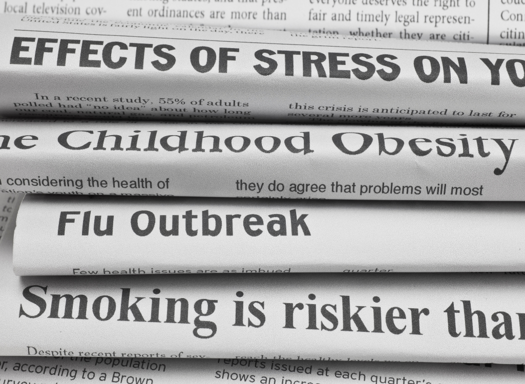 Image of newspaper headlines to emphasise starting your writing with a catchy headline in 10 Top Tips for Content Writing